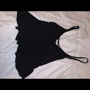 Black peplum tank top